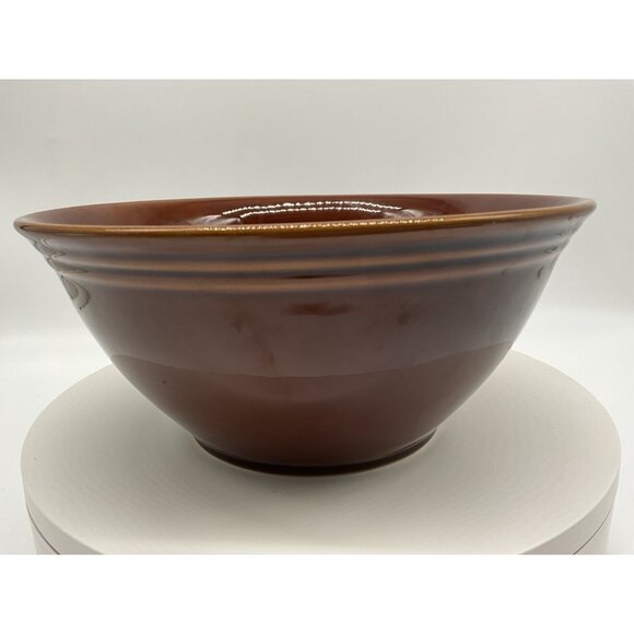 Ragon House Vintage Pottery Stoneware Brown Glaze Bowl ServeWare Collectible 9.5 - Picture 3 of 14